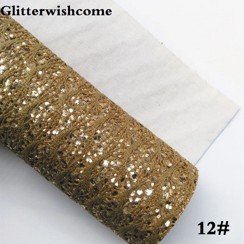 Glitterwishcome 30X134 см мини кружево в рулоне блестящая кожа, рыбка чешуя Русалки Fabirc кожа ткань винил для луков, GM020 - Цвет: 12