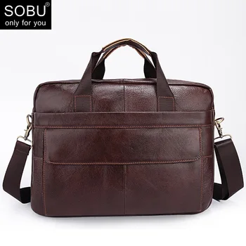 

New Men Briefcase Genuine Leather Bags Handbags Office Bags for Mens Messenger Bag Men Leather Laptop Bag Briefcases N070