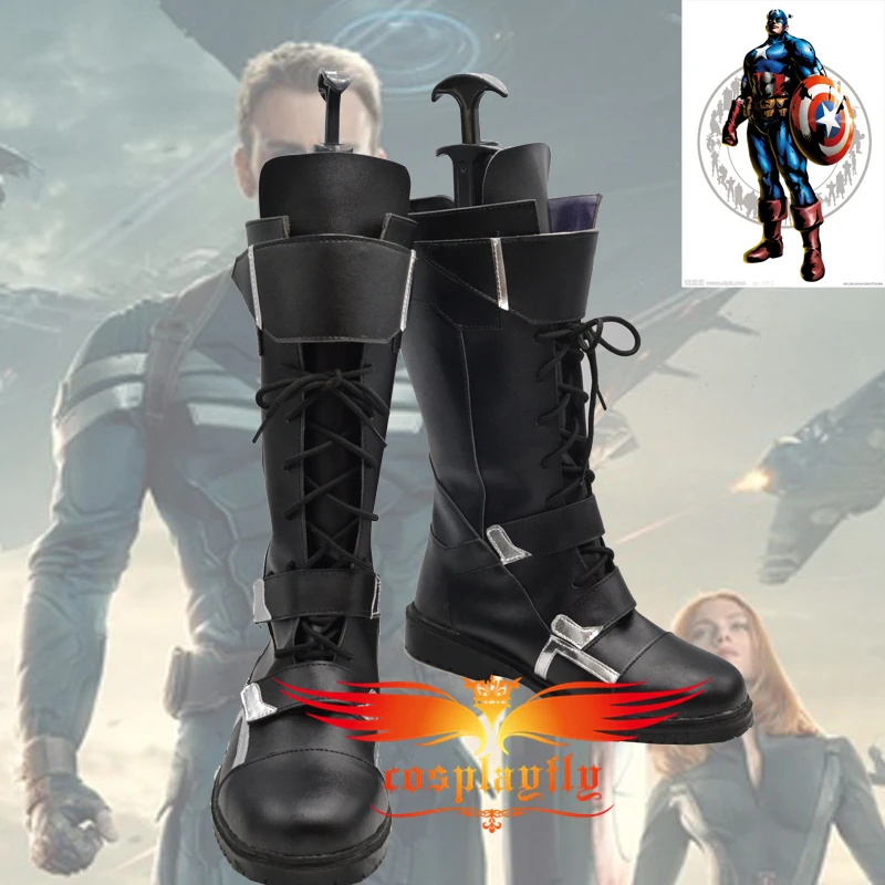 Captain America The Winter Soldier Steve Rogers Cosplay Shoes Boots