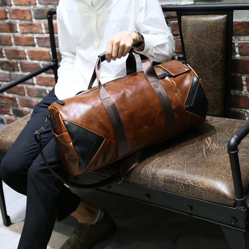 Xiao.P Brand Retro Brown Bucket Travel Bags Large 