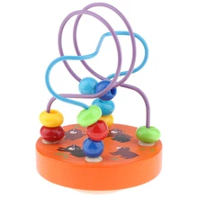 Скатыватель бусин Coaster игра-числа, счёт игрушка с яркими цветами-деревянный Пальчиковый лабиринт обучающая игрушка для малышей подарок для детей