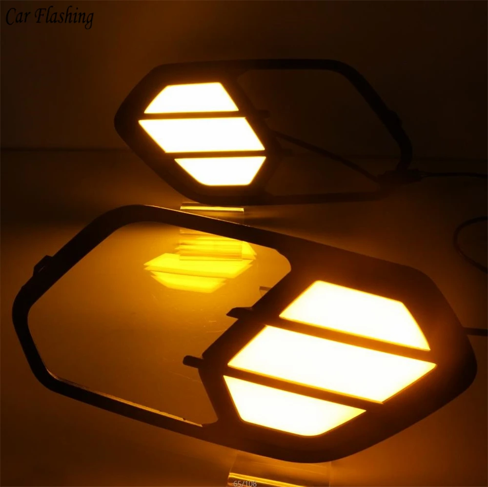 

Car Flashing 2pcs LED DRL Daytime Running Light Daylight Waterproof Signal lamp car Styling For Ford Kuga Escape 2016 2017 2018