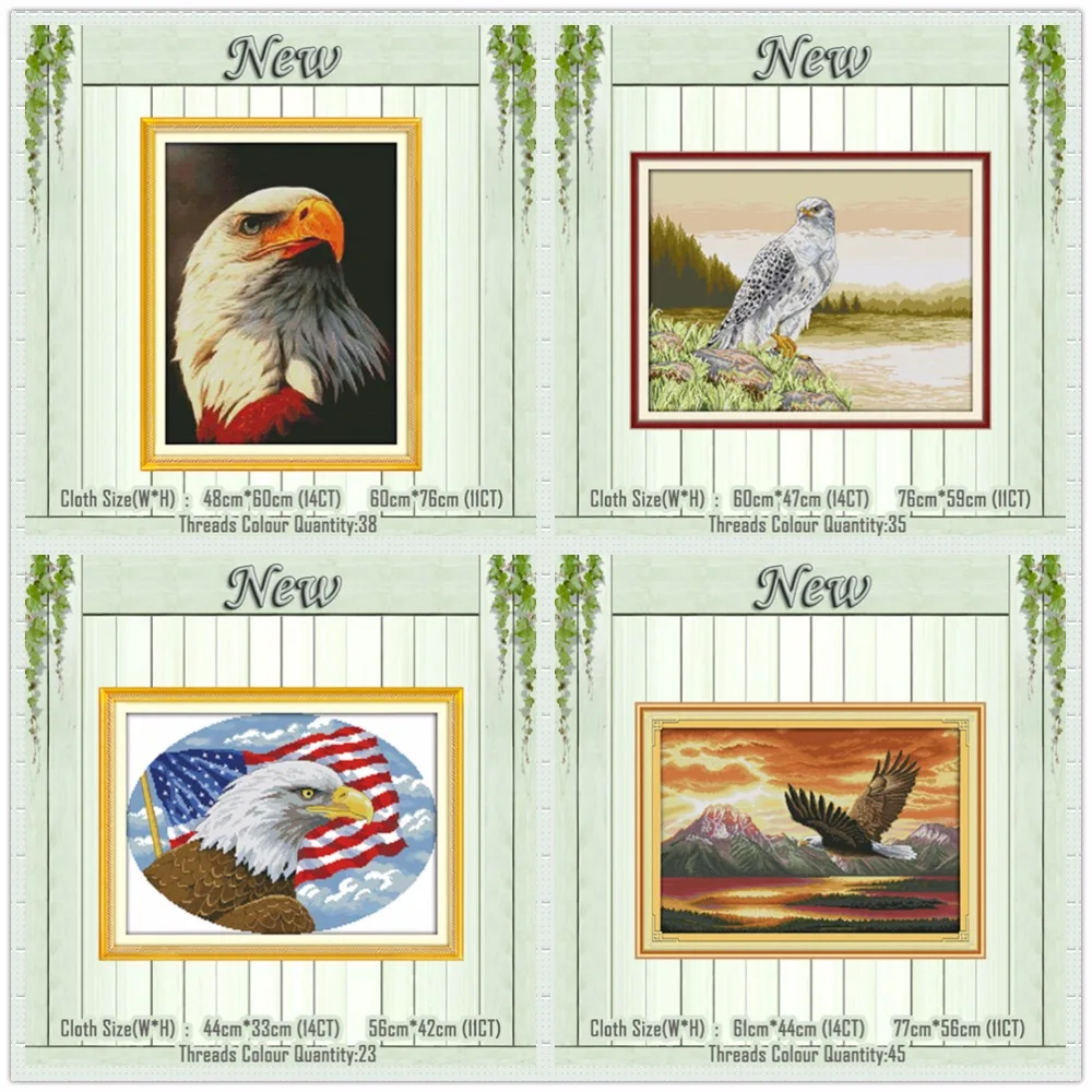 

Bald eagle Falcon animal home Decor painting counted printed on canvas DMC 11CT 14CT kits Cross Stitch embroidery needlework Set