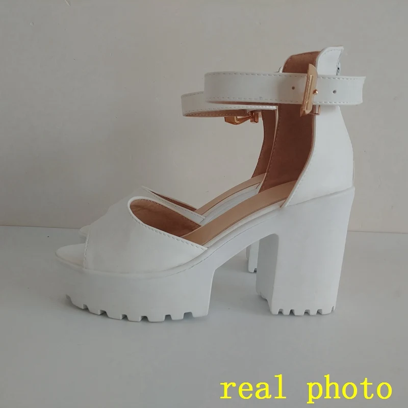 Женские сандалии на толстой подошве с пряжкой платформе|sandal shoes|sandals platformwhite summer