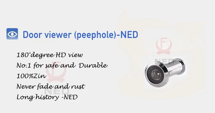 NAIERDI Deluxe 180 градусов Широкий формат дверной глазок дверной spyphole просмотра Хромированный Позолоченный Медь-аппаратных покрытием