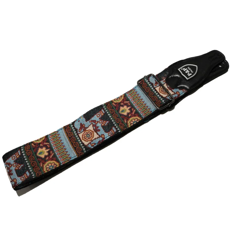 P&P Adjustable Cotton Embroidered Guitar Strap Belt Widening and Thickening for Electric /Acoustic Guitar Bass Guitar Belt 150cm