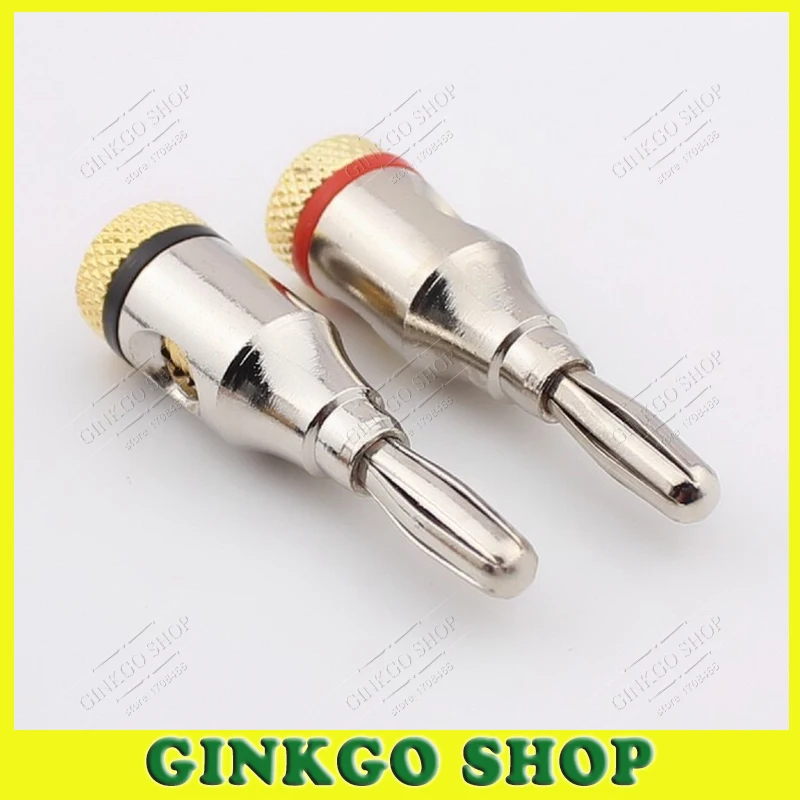 100pcs/lot Gold Plated 4mm Banana Plug Nickel Adapter Jack Screw