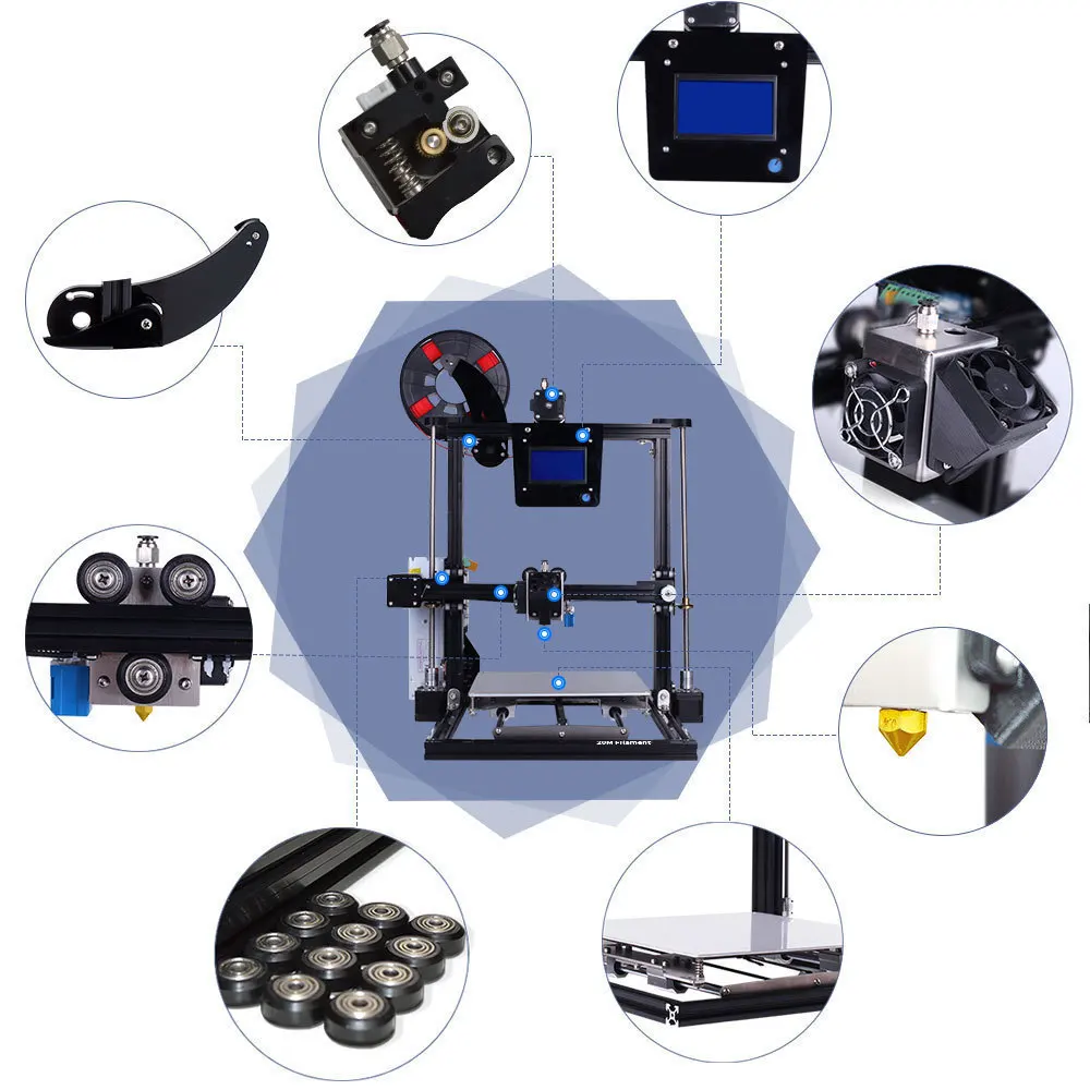 ZONESTAR 2018 Newest Upgrade Large Size One / Two / Three Extruder 3D Printer Bed Auto Level Full Metal Aluminum Frame DIY Kit ZONESTAR 2018 Newest Upgrade Large Size One / Two / Three Extruder 3D Printer Bed Auto Level Full Metal Aluminum Frame DIY Kit