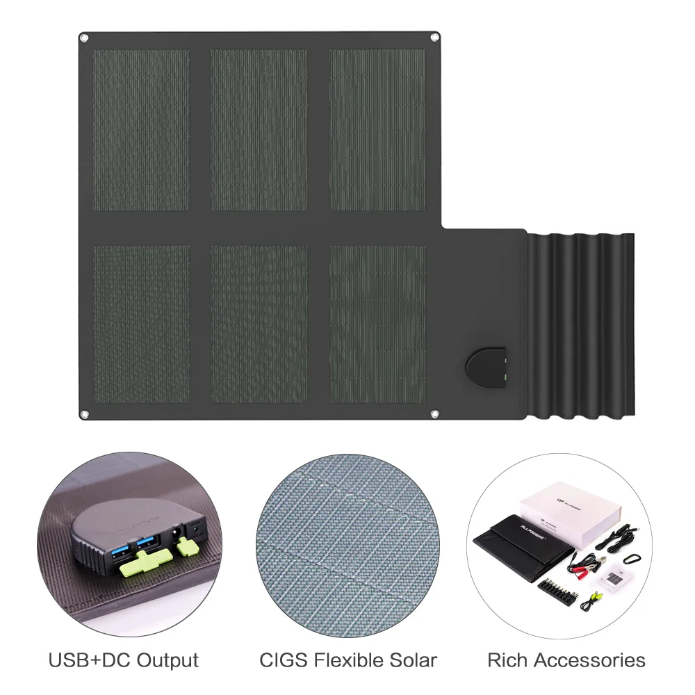 

Newest CIGS Flexible Solar Panel Charger Waterproof Solar Charger with DC and Dual USB Output for iPhone Samsung Huawei Sony etc