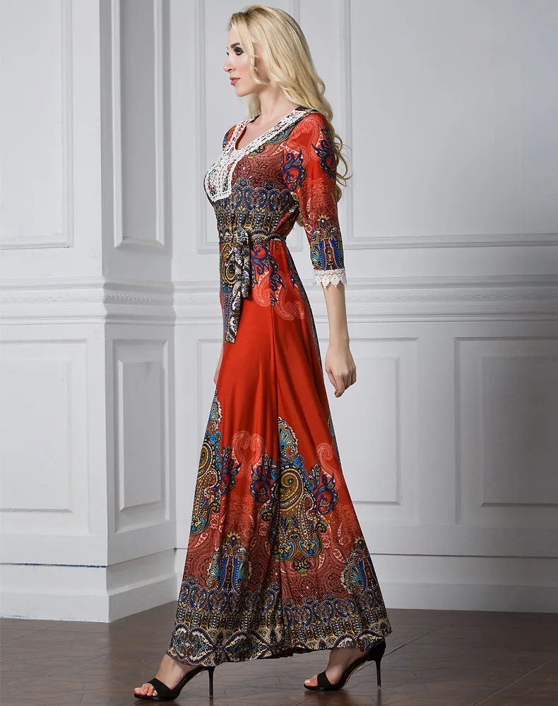 Взрослая Повседневная Цветочная вышивка халат Musulmane Турецкая Дубайская модная абайя мусульманские платья, робы арабский культовый сервис