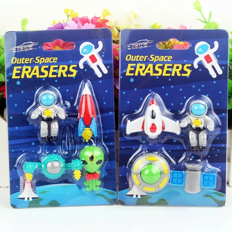 Space Eraser Novelty Mini Rocket Astronaut Rubber Eraser for Kids as