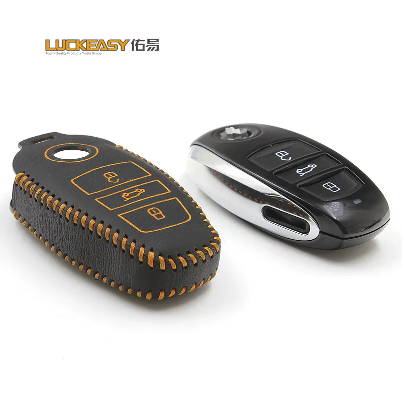 Luckeasy чехол для ключей vw touareg 2011 2014 2016 2017 автомобиля кожаный держатель