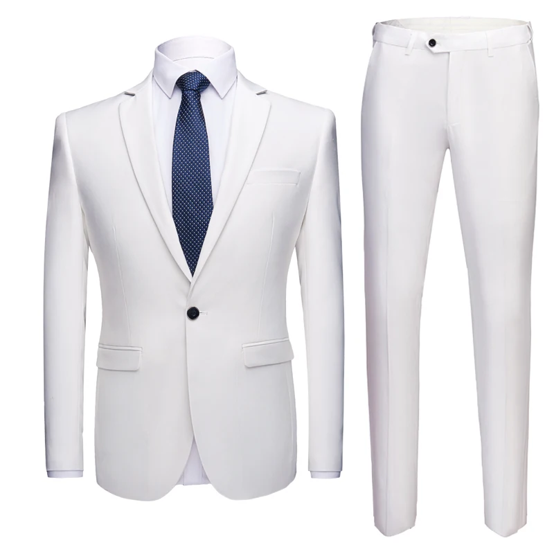 

Suit 2-piece suit (coat + pants) men's solid color business casual suit 20 colors optional high quality groom wedding dress suit