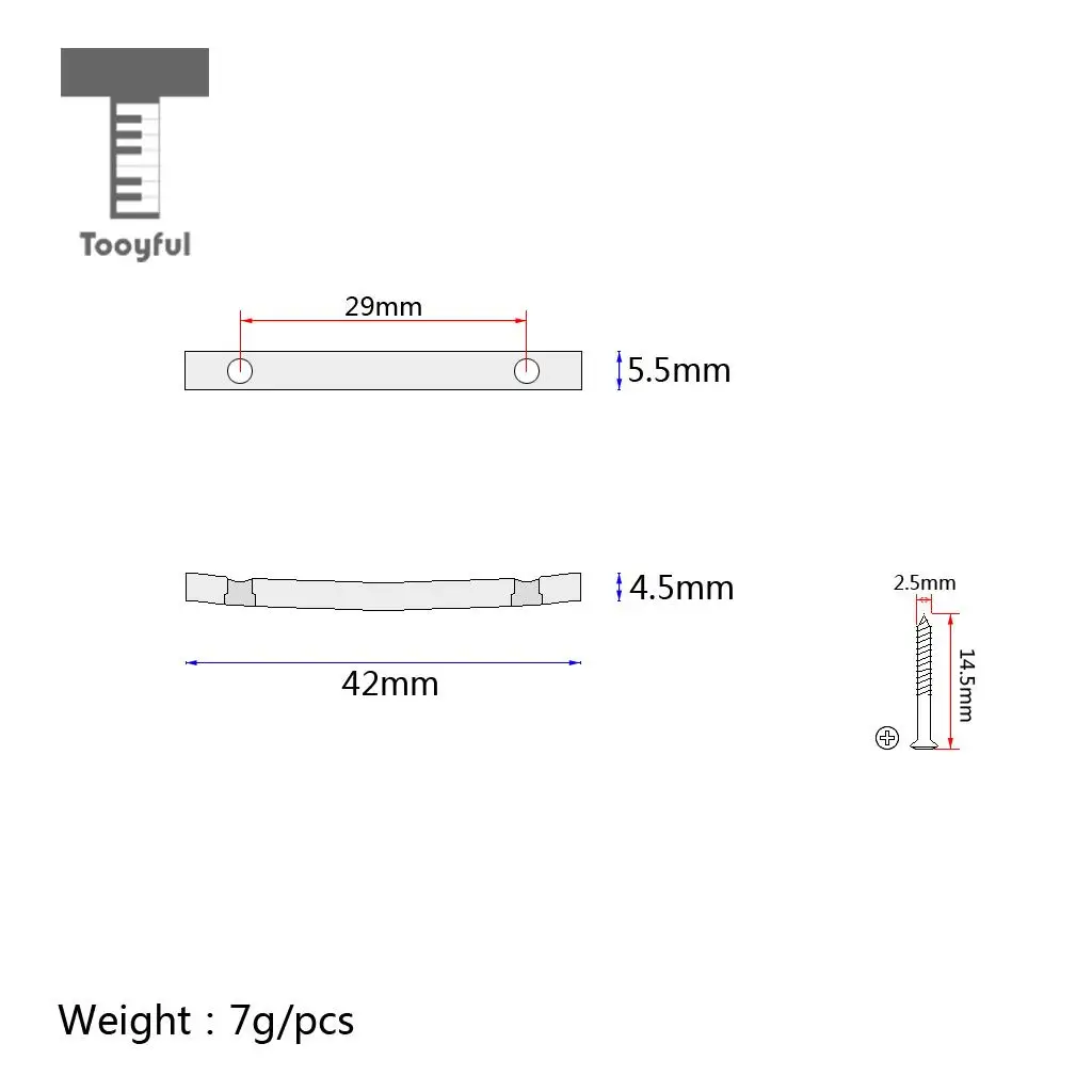 Tooyful Gold String Retainers Bars Tension Bars with Mounting screws For Tremolo Systems Electric Guitar Accessories 42mm