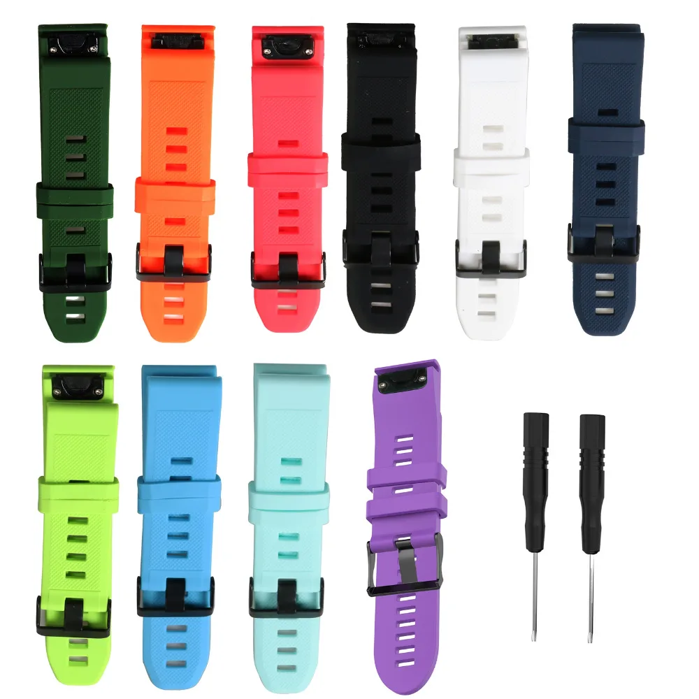 

Silicone Wrist Band Strap W/Buckle for Garmin Fenix 3/Fenix 3 HR Multi-Sport Training GPS Watch Quickfit Wristband Belt Bracelet