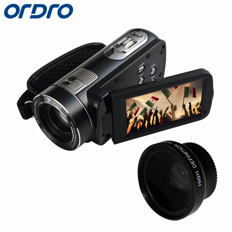 

Ordro 10x Optical Zoom HD Digital 1080P Video Camera Camcorder Night Vision 120X Digital Zoom Remote Control Z80 Free Shipping