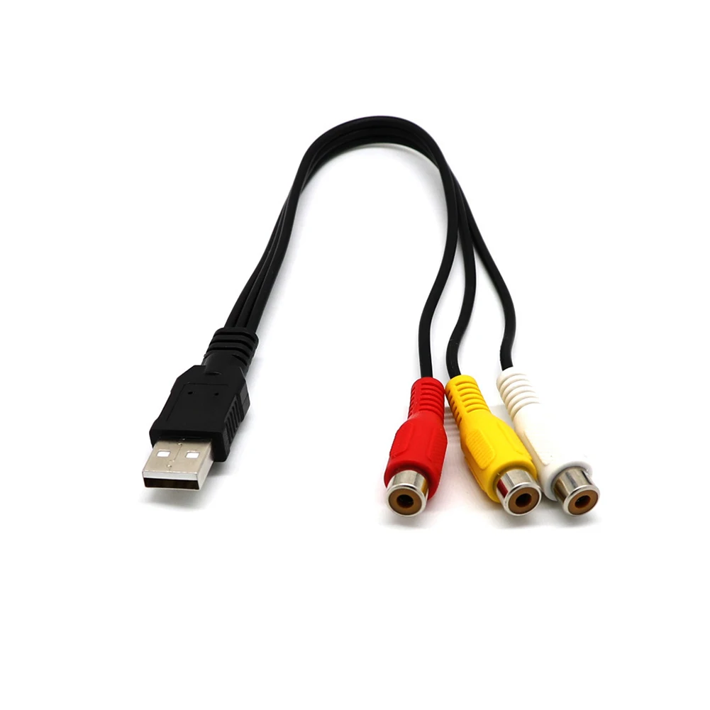 USB мужчина к 3 RCA Женский адаптер аудио кабель видео конвертер AV шнур для HD ТВ SD998