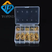 5 Uniformes topind 100 шт. 3#-12# разных размеров экспорта рыбы-иглы рыболовные снасти Золотой De pêche Crochets