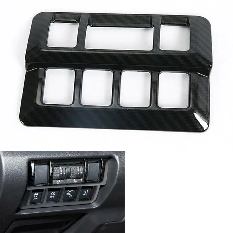 

YAQUICKA Car Headlight Lamp Switch Button Frame Trim Cover Styling Sticker For Subaru XV 2018 Decal Accessories Carbon Fiber ABS