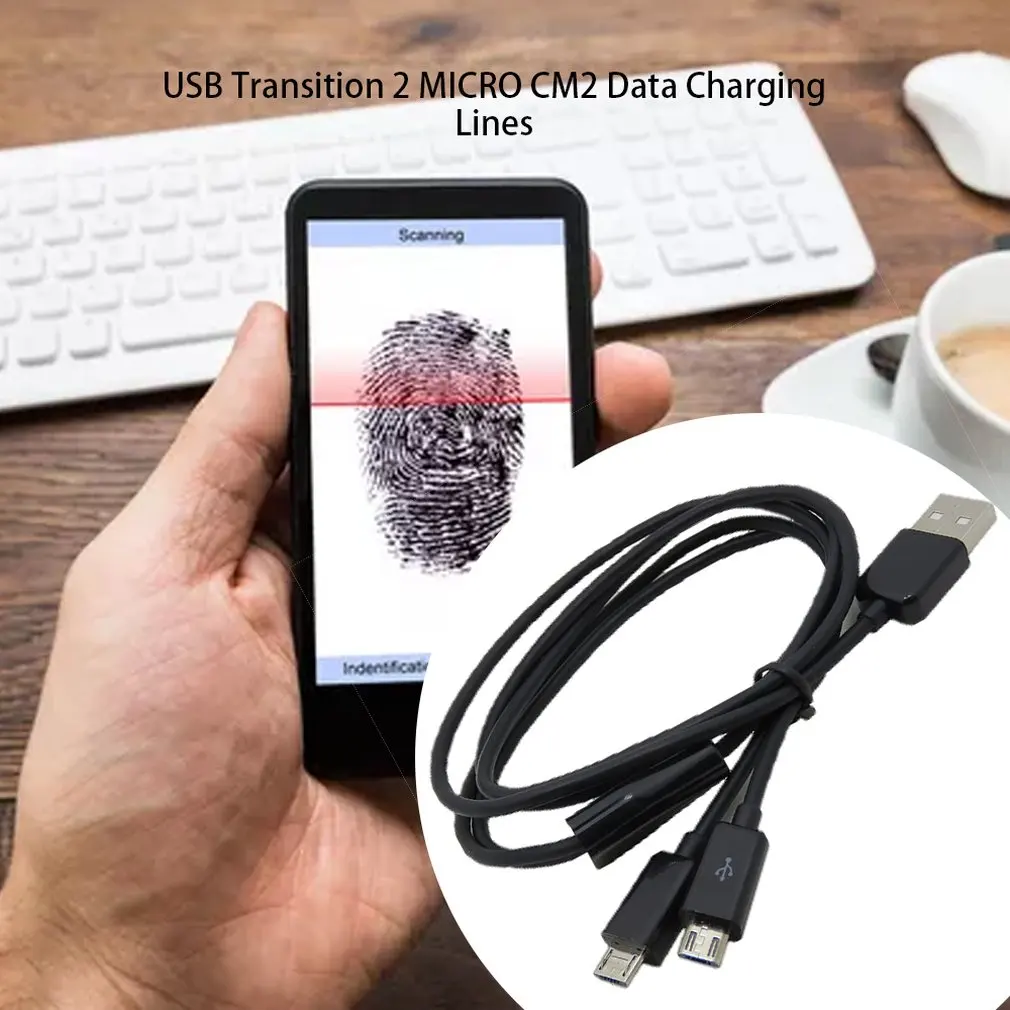 Высококачественный черный USB 2,0 для Dual 2 Micro USB 2,0 Мужской Y разветвитель данных зарядное устройство кабель зарядный кабель для мобильного телефона