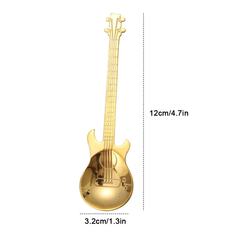 7 шт./4 шт. гитара Кофе ложка набор Нержавеющая сталь десертная ложка для мороженого Чай ложка Кофе аксессуары столовые приборы питьевой инструменты