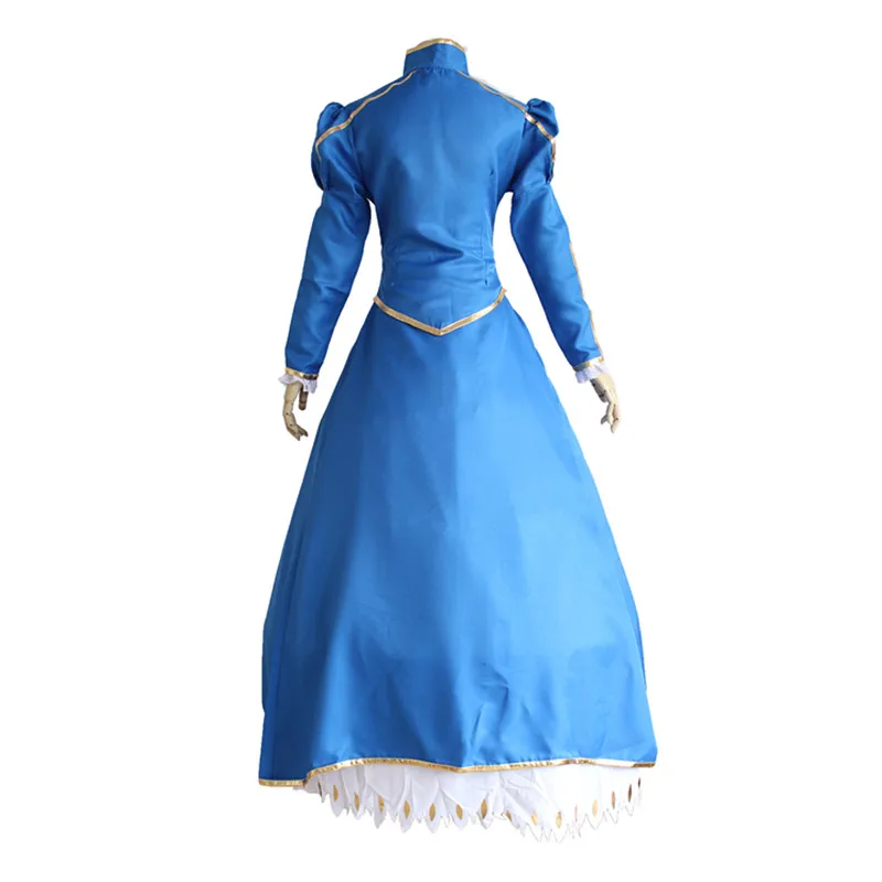 Аниме Fate Stay Night Saber карнавальный костюм Zero Artoria Pendragon полный комплект голубое