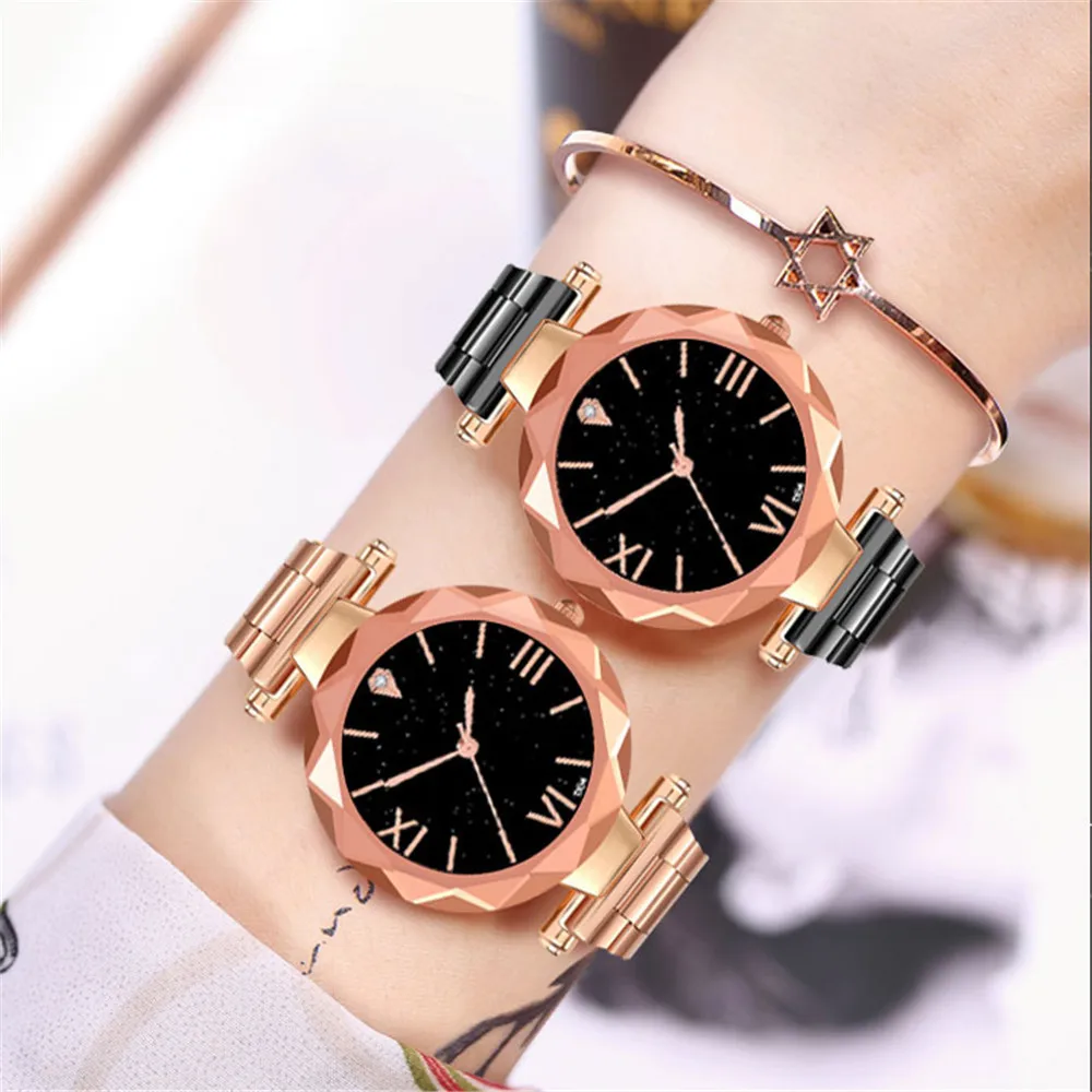 

2018 Women Fashion Luxury Leisure Set Steel Strip Christmas Quartz Wrist Whach 09.29