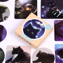 46PCS/pack Star Sky Black Cats Diary Paper Stickers Kawaii Planner Scrapbooking Sticky Stationery Escolar School Supplies creative flowers decorative diy diary stickers post it kawaii planner scrapbooking sticky stationery escolar school supplies