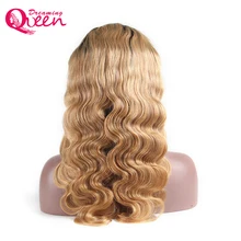 Body Wave Ombre 1B/27 Ombre Color lace Front Wigs With Baby Hair Remy Hair Brazilian Human Hair Wigs Pre Plucked Dreaming Queen
