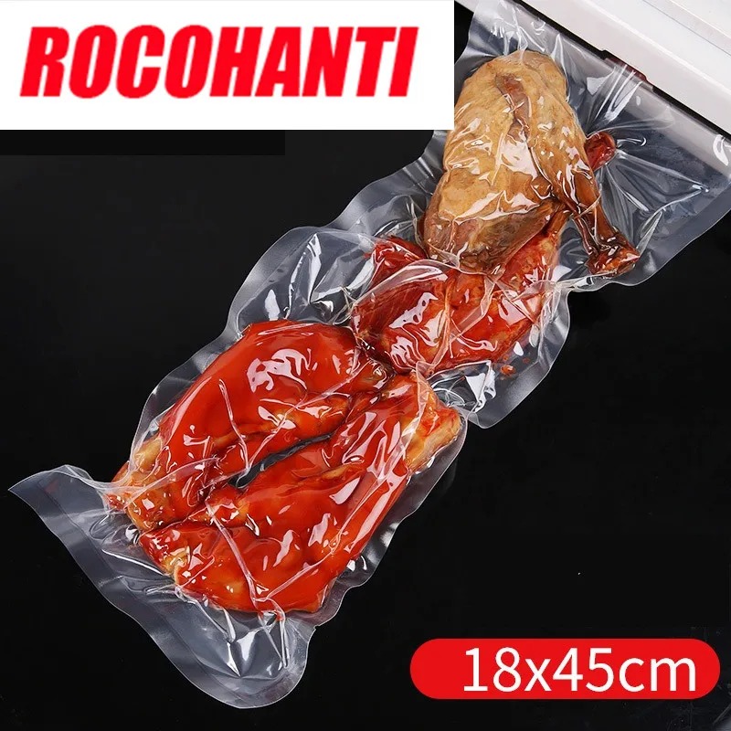 

100X Food Grade Laminated Vacuum Transparent Vegetable / Meat Packaging Custom Printing Frozen Fruit Bag 18*45cm
