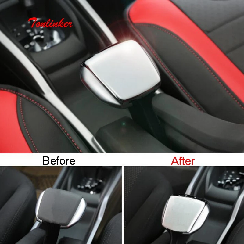 Tonlinker Interior Handbrake Position Cover Stickers For Peugeot 301 17 19 Car Styling 1 Pcs Abs Chrome Cover Stickers Interior Mouldings Aliexpress