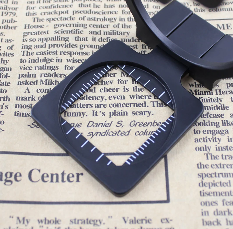 Scale Table Magnifier 15X Magnifying Glass Cloth Textile Fabrics Inspection Folding Magnifier Optical Glasses Len Jewelry Loupe