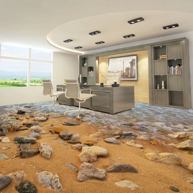 Прямая океан обои с изображением пляжа 3D гостиная ванная комната полы самоклеющиеся квадратный для кофе дом напольное покрытие для спальни росписи