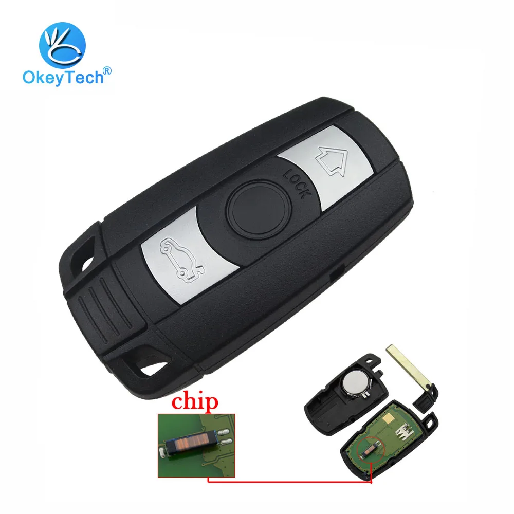 

OkeyTech For Bmw Remote Control Smart Key Fob 315/315LP/433/868Mhz 3 Button ID46 PCF7945 Chip for Bmw CAS3 3 5 Series X5 X6 Z4