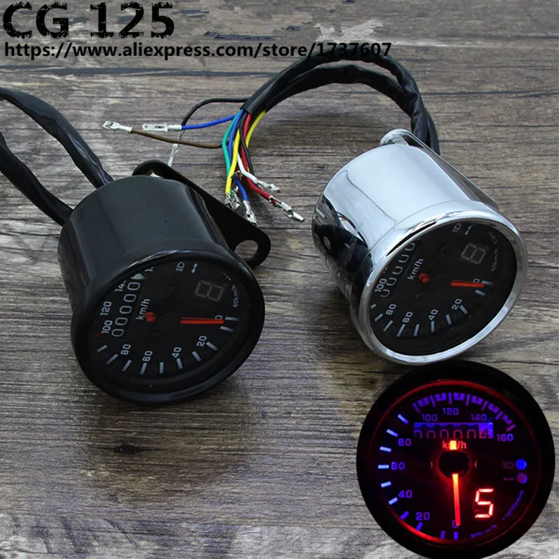 1pcs GN125 CG125 LED backlight motorbike speedometer moto pit bike