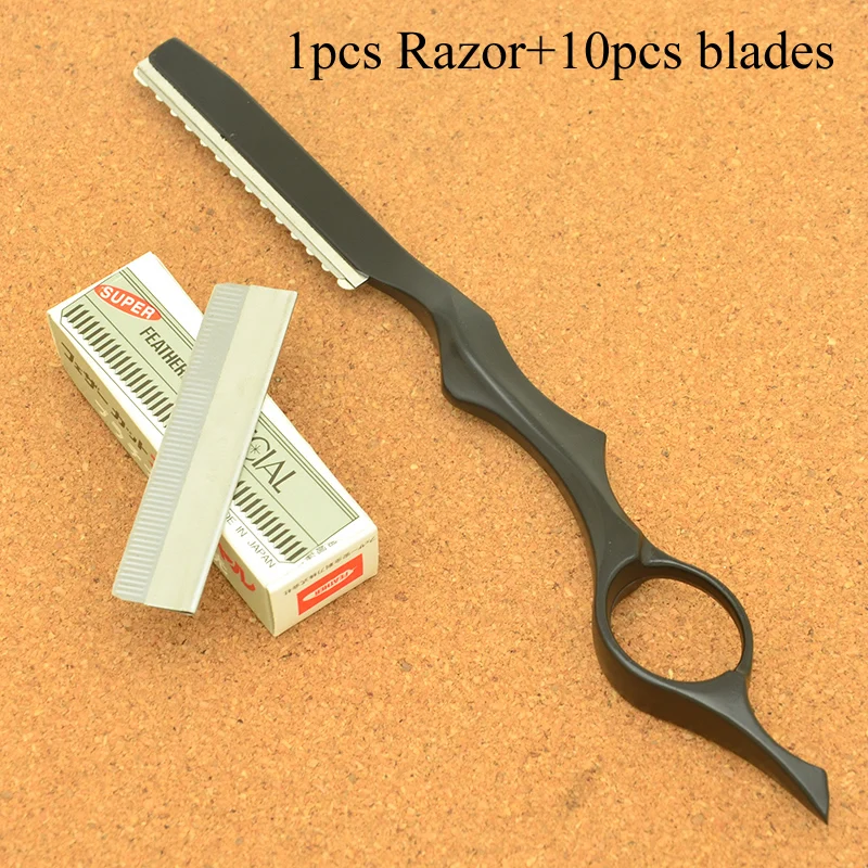 

Meisha 1PCS Stainless Steel Barber Shaving Razors with 10Pcs Blades Hair Removal Tools Scraping Eyebrow Knife for Women HC0007