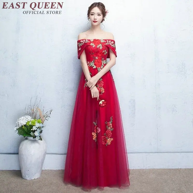 Платье с открытыми плечами китайское восточное платье женское qipao красное