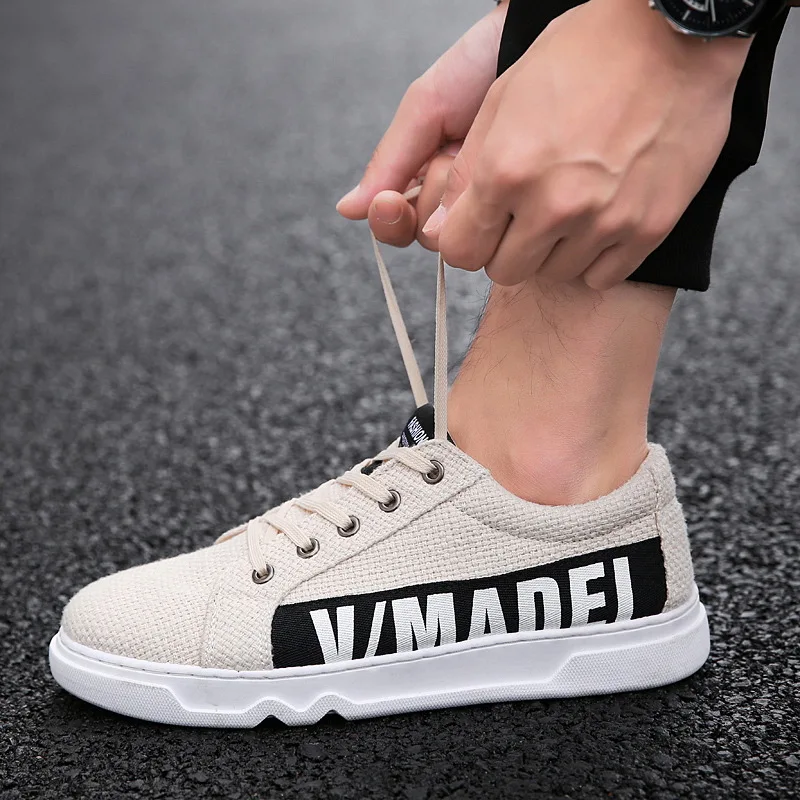 JINBEILEE New Men's Casual Shoes Breathable Low To Help Skateboarding Shoes Linen Trend Breathable Sports Shoes Anti-Slippery JINBEILEE New Men's Casual Shoes Breathable Low To Help Skateboarding Shoes Linen Trend Breathable Sports Shoes Anti-Slippery