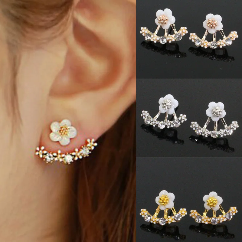 

M MISM Women Stud Earrings Rhinestone Daisy Festival Sweet Vintage Pendientes Girls Retro Brincos Jewelry boucle d'oreille