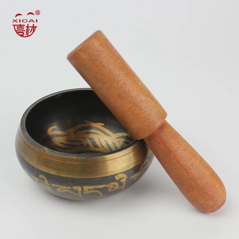 

1 Set Hand Painted Copper Tibetan Buddha Sound Bowl