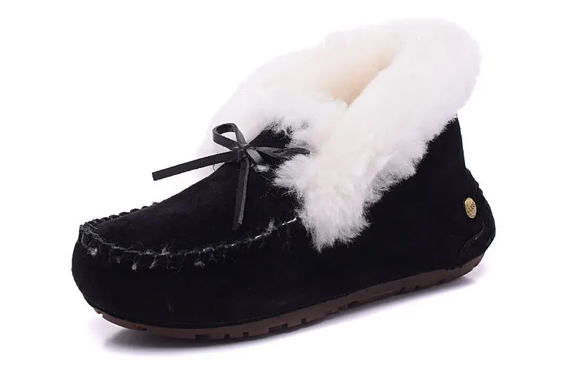 Женская обувь зимние сапоги на натуральном меху зимние сапоги из натуральной кожи женские Теплые ботильоны из натуральной шерсти Женская обувь - Цвет: black