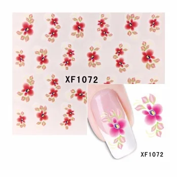 WUF 1 Sheet Flower Pattern Nail Art Water Transfer Sticker Decals Wraps Tips Decoration For DIY Nails Salon