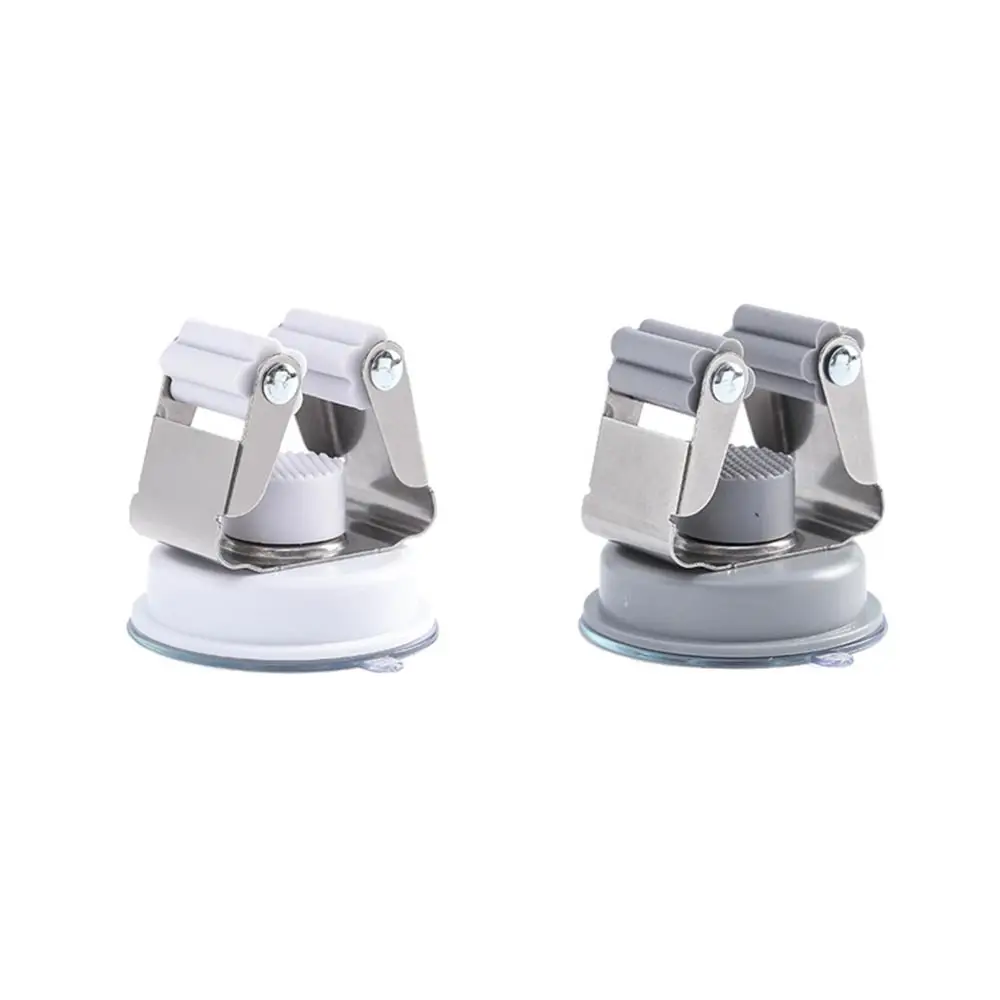 Wall Mount Metal Storage Sticky Mop Rack Clip Hooks Clamp Organizer Single White Stainless Steel Mop And Broom Holder