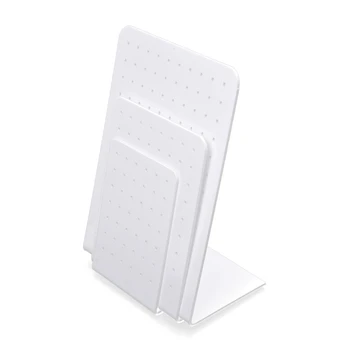 

White Plastic Earrings Ear Studs Jewelry Holder Display Stand Set 5.3+3.9+3.2"