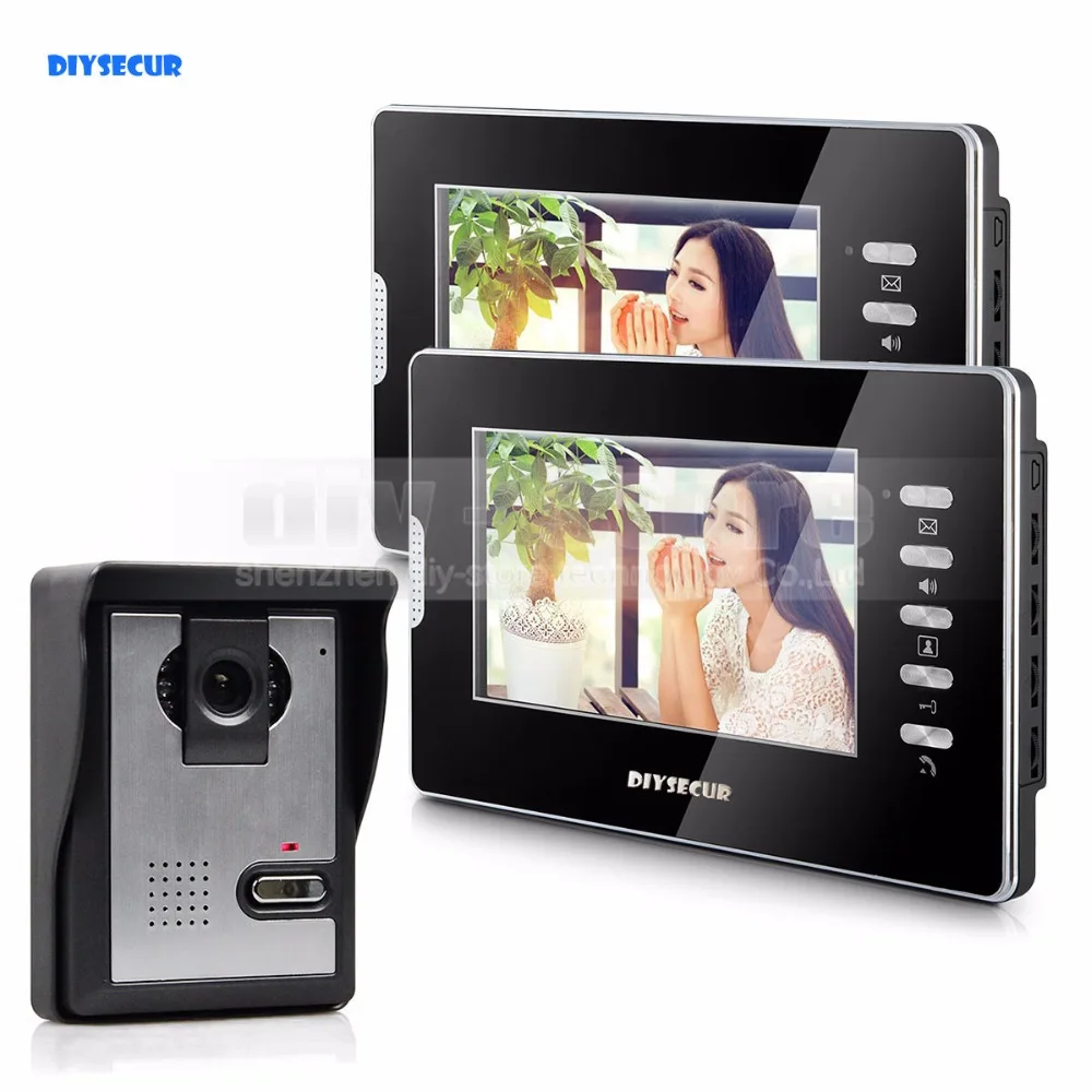 

DIYSECUR 7" Wired Video Door Intercom Vandalproof Camera 600TVL Night View Unlocking 1V2