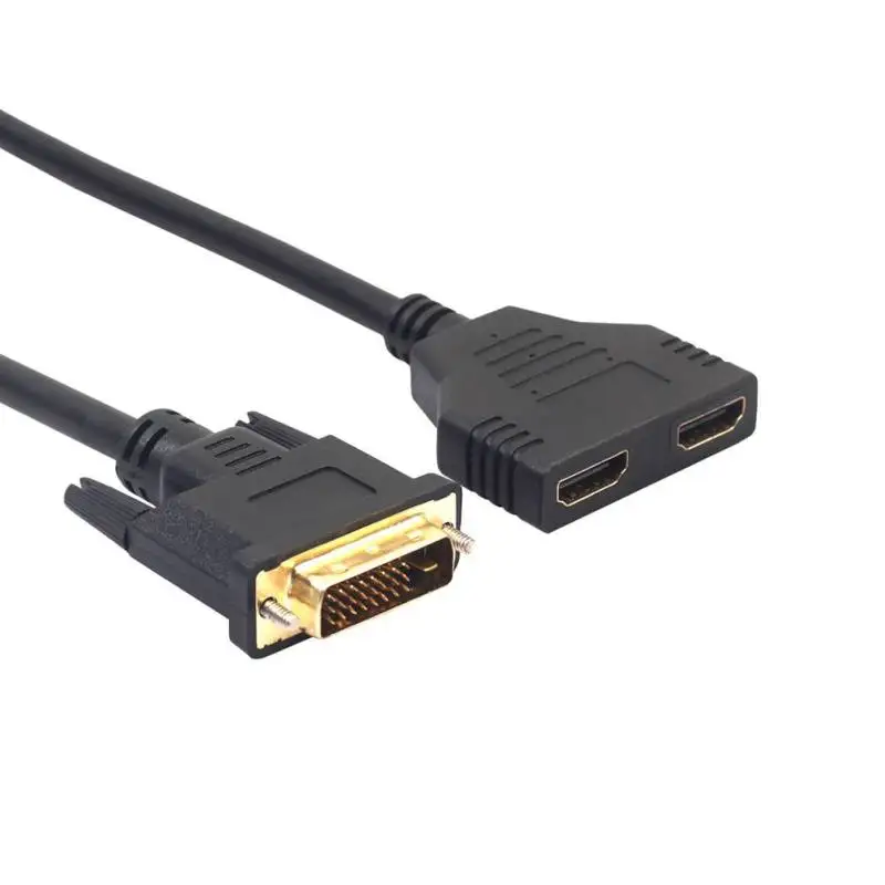 

Hot Bi-Directional DVI 24+1 Male to 2 HDMI Adapter Cable Converter Connector Cord For Monitor Supports 680P 720P 1080I 1080P