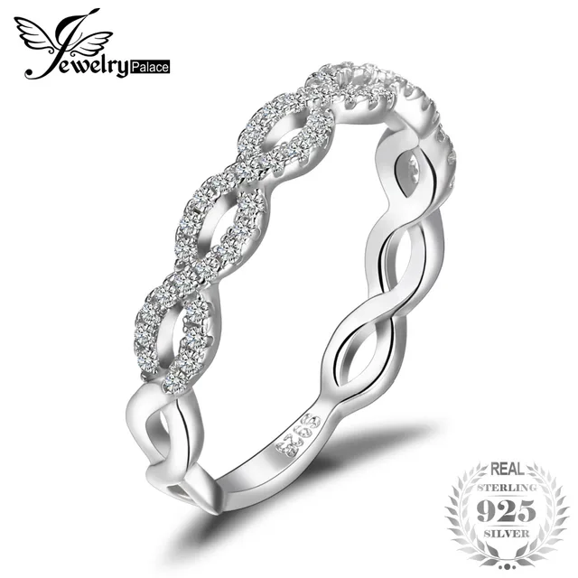 Jewelrypalace Infinity Love 925 Sterling Silver Cubic Zirconia Jewelrypalace Infinity Love 925 Sterling Silver Cubic Zirconia Wedding Band Ring Fine Jewelry Engagement Gift For