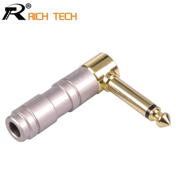 

10pcs Right Angle Microphone plug 6.35mm Mono Male Assembly 6.35mm mono Connector Smoothly Gold-plated Jack 6.35 Speaker plug