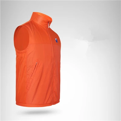 Мужская куртка для гольфа, без рукавов, на молнии, ветрозащитная, водонепроницаемая, для улицы, спортивная верхняя одежда, с карманами, весна-осень, жилетка для гольфа, AA11819 - Цвет: Оранжевый