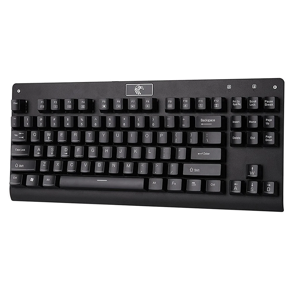 

Z-77 87 Keys Mechanical Gaming Keyboard with Blue Switches DIY Replaceable Switches - Black
